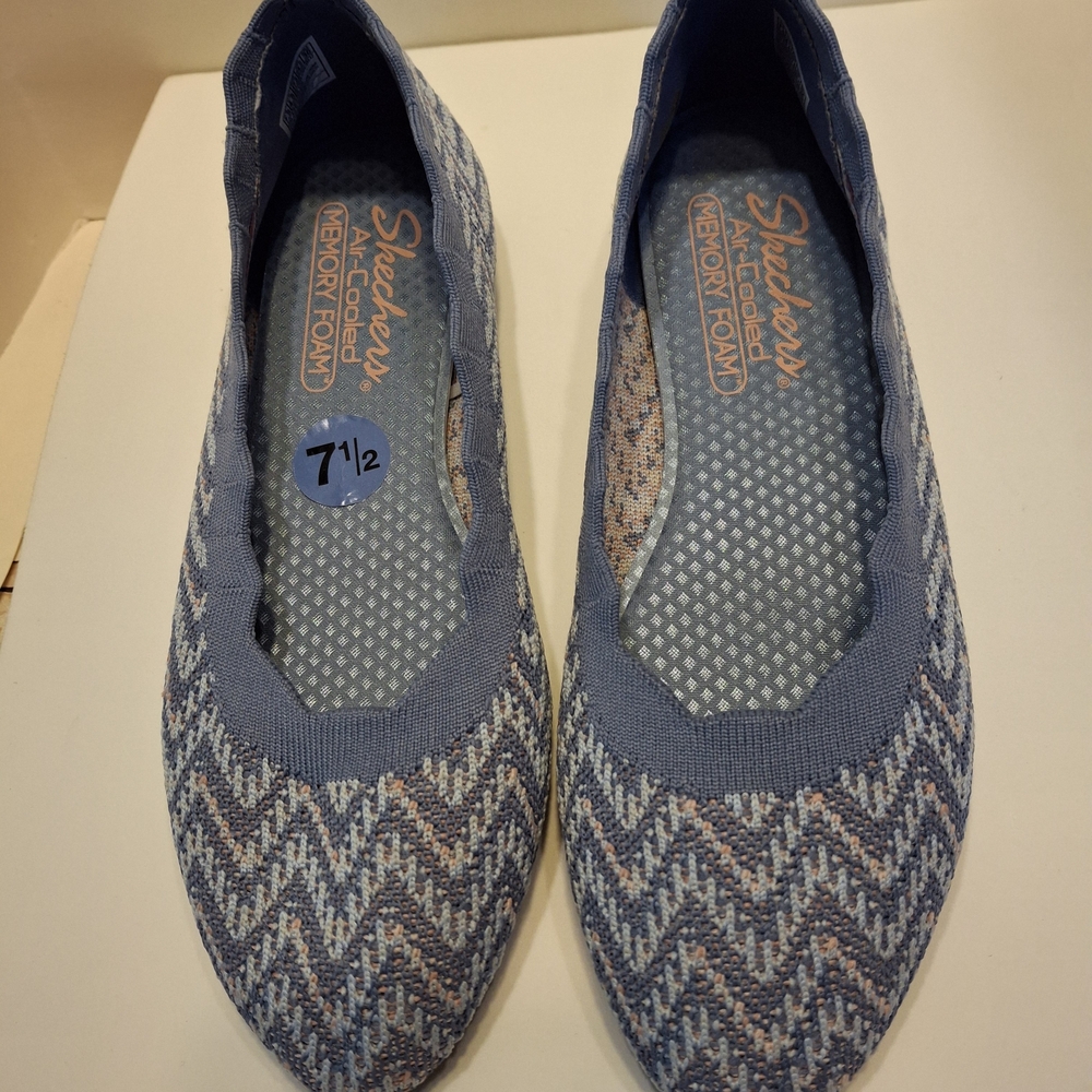 Skechers Women's Patterned Blue Flats